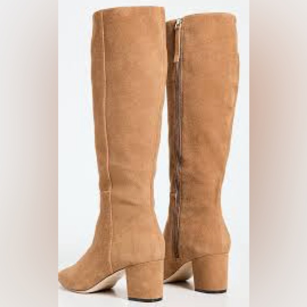 L'AGENCE EUGENIE SUEDE KNEE BOOTS/ BISCOTTI TAN ret. $595/ NWT-10.5/41-ON TREND🔥